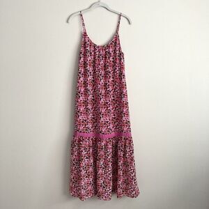 Anna Cate Lizzy Maxi Ruffle Dress Pink Size XS Confetti Print Lightweight